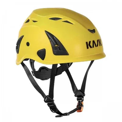 Casco Kask Superplasma Aq yellow con calotta in polipropilene HD, sistema Quick Fit e 10 fessure di aerazione per massima protezione e comfort in ambito professionale. | Dematteis.it