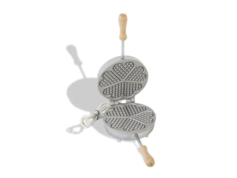 Ferro Ferratelle 8050300: Accessorio da cucina in ferro battuto per preparare tradizionali ferratelle abruzzesi con elegante motivo a cuori. | Dematteis.it