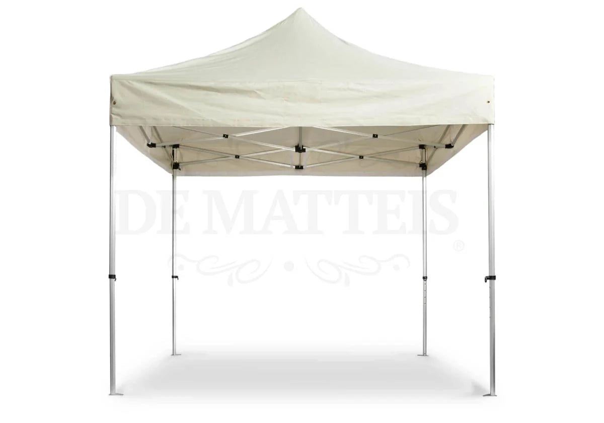 Gazebo pieghevole 4x4 in alluminio beige Pro50, con telone impermeabile e struttura esagonale robusta, ideale per eventi all'aperto, con custodia inclusa. | Dematteis.it