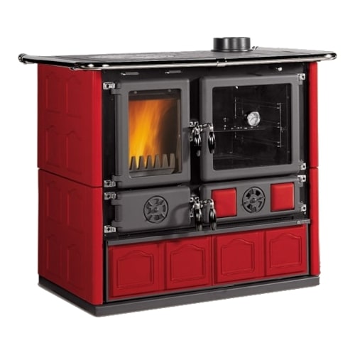Nordica Cucina Legna Rosa 5.0 VST Maiolica cucina a legna con forno integrato per riscaldamento e cottura domestica - DeMatteis.it