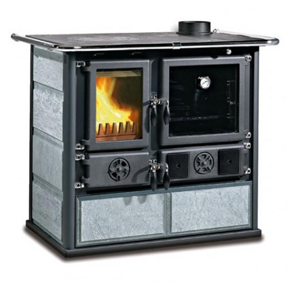 Nordica Cucina Legna Rosa 5.0 VST Pietra Naturale stufa a legna per riscaldamento e cottura con forno integrato - DeMatteis.it
