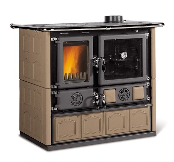 Nordica Cucina Legna Rosa 5.0 VST Maiolica Tortora cucina a legna con forno integrato in maiolica - DeMatteis.it