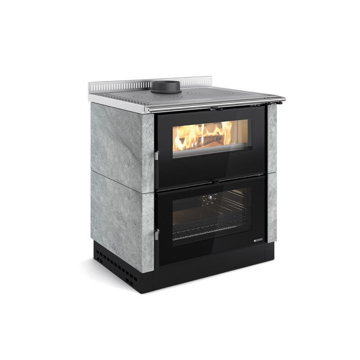 Nordica Cucina Legna Verona XXL VST cucina a legna con rivestimento in pietra naturale per riscaldamento e cottura - DeMatteis.it