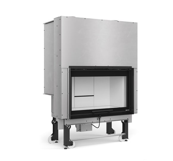 Nordica, Monoblocco 90PA.165 camino a legna per riscaldamento domestico, struttura in acciaio con vetro ceramico frontale e piedini regolabili - DeMatteis.it