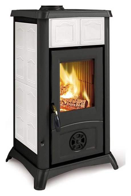 Nordica Stufa Legna Gemma Elegance Bianco Infinity per riscaldamento domestico con rivestimento in ghisa smaltata - DeMatteis.it