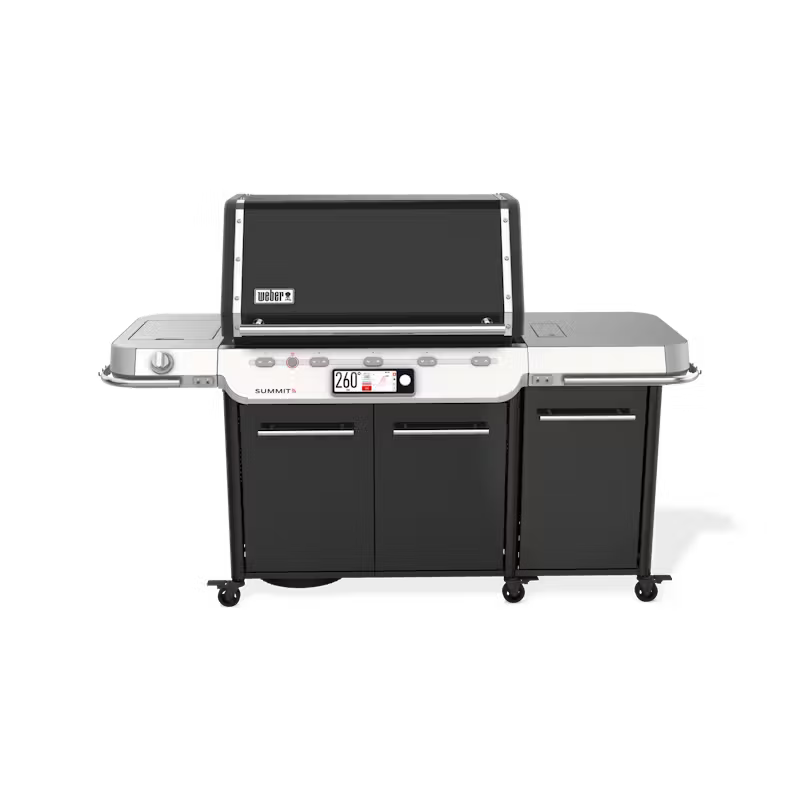 Weber barbecue a gas Summit Fs38x E con touchscreen HD, 5 bruciatori in acciaio inox, dispositivo di cottura a infrarossi, fornello laterale e ampia area di cottura per un'esperienza gastronomica all'avanguardia. | Dematteis.it
