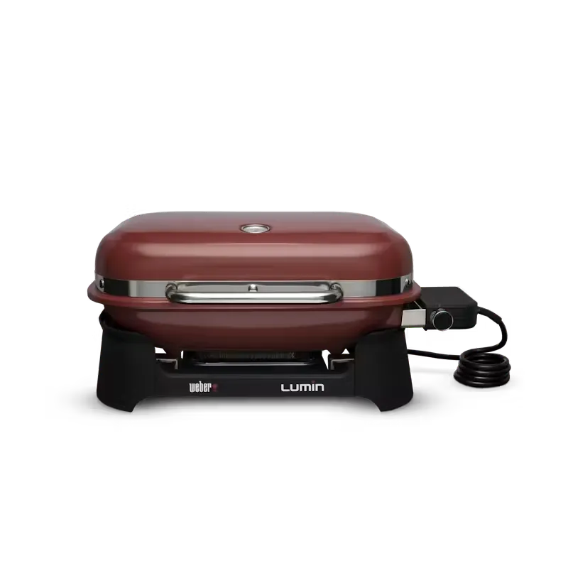 Weber Barbecue Lumin Crimson Red - Griglia elettrica compatta che raggiunge oltre 315°C con funzionalità di cottura multifunzionali ideale per spazi urbani. | Dematteis.it