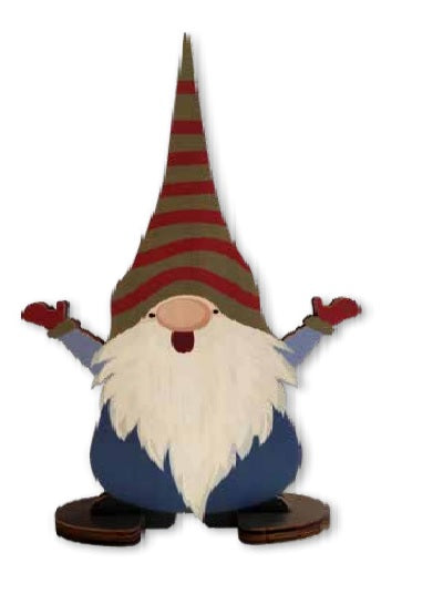 Gnomo Peter decorativo in legno 35x58 cm spessore 10 mm per arredamento - DeMatteis.it