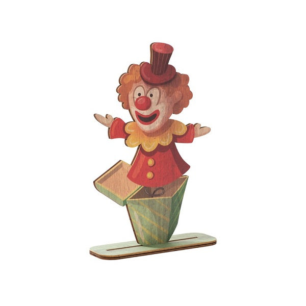 Balocco Legno Pagliaccio decorativo in legno per idee regalo dimensioni 29x45x1 cm - DeMatteis.it