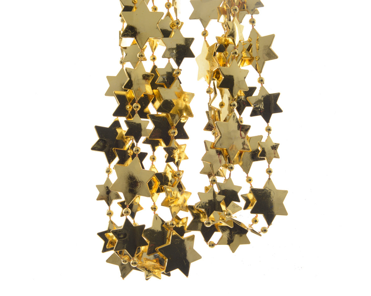 Filo Stelle Light Gold decorativo per addobbi natalizi da 270 cm con stelle dorate - DeMatteis.it
