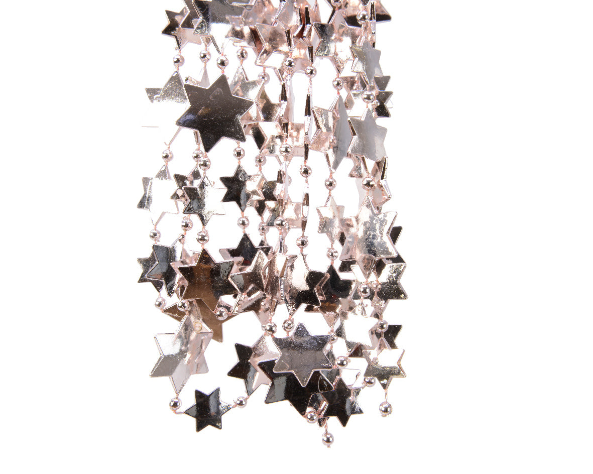 Filo Stelle Blush Pink decorativo con stelle metalliche per decorazioni natalizie lunghezza 270 cm - DeMatteis.it