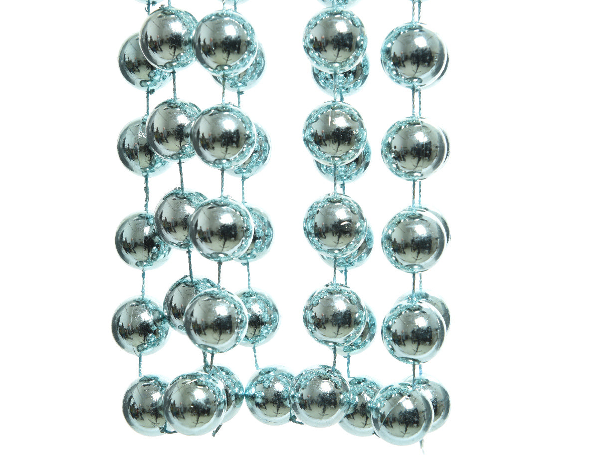 Perle Artic Blue decorative in plastica diametro 2 cm per addobbi natalizi catena 270 cm - DeMatteis.it