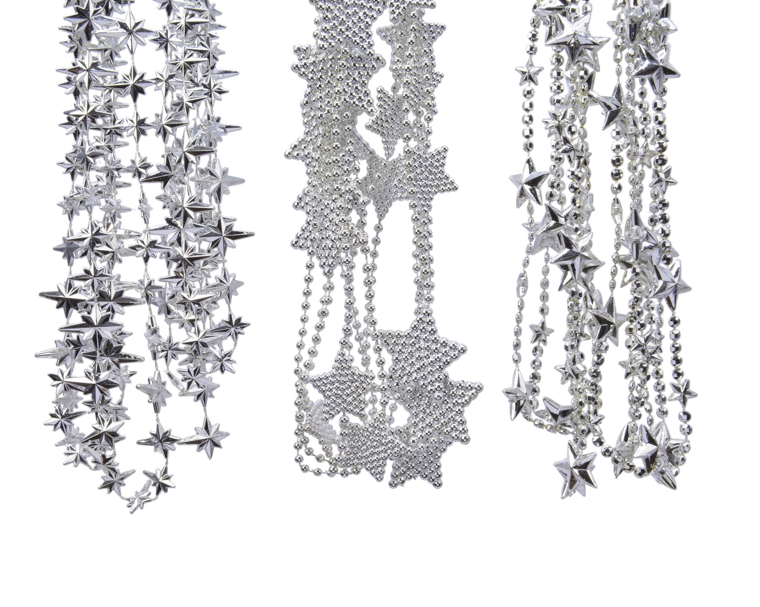 Filo decorativo stelle e perle silver diametro 3,4 mm lunghezza 270 cm per decorazioni natalizie - DeMatteis.it