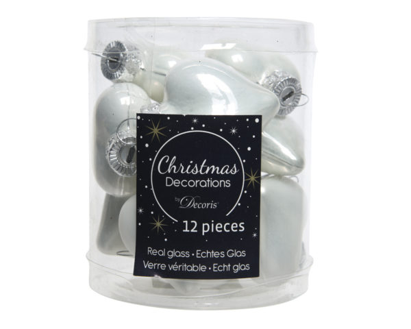 Box Cuori Per Albero Di Natale decorazioni natalizie in vetro set da 12 pezzi per addobbi - DeMatteis.it