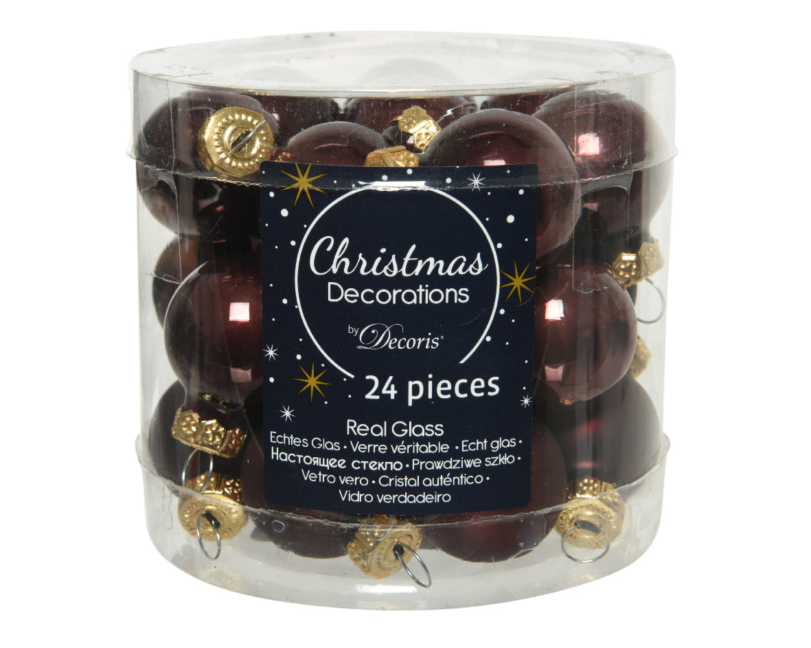 Box 24 palline vetro diametro 25 mm per decorazioni natalizie Christmas Decorations - DeMatteis.it