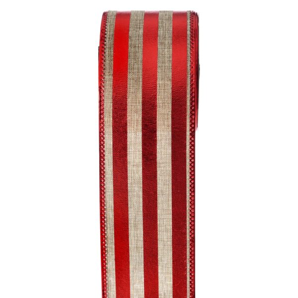 Nastro natalizio per decorazioni natalizie con righe alternate - DeMatteis.it