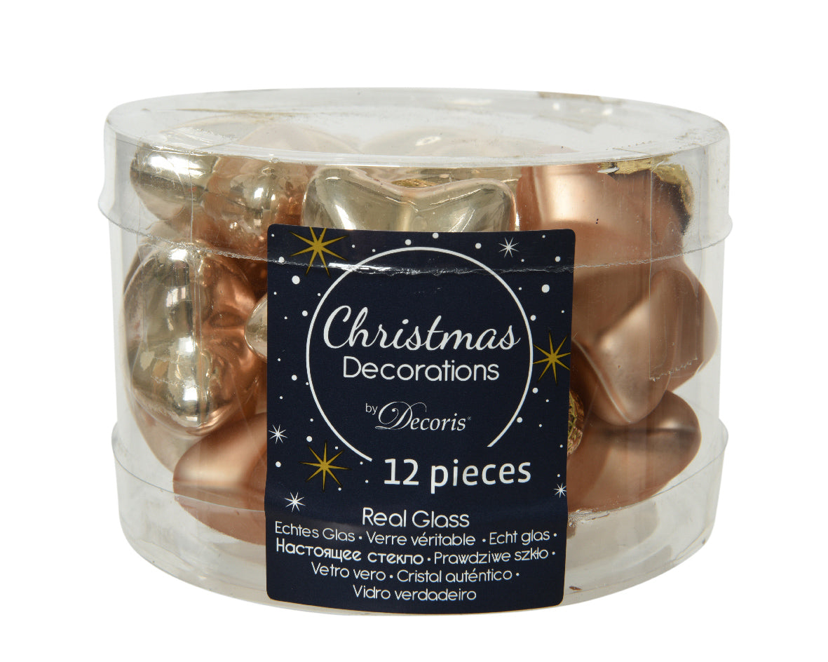 Box 12 stelle vetro Butterscotch decorazioni natalizie 2x4,5x4 cm confezione trasparente - DeMatteis.it