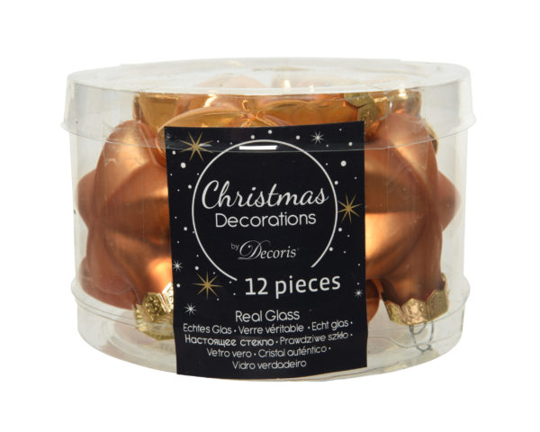 Stelle Per Albero Di Natale Ambra decorazioni natalizie in vetro set 12 pezzi per addobbi natalizi - DeMatteis.it
