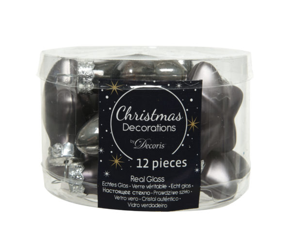 Stelle decorazioni per albero di Natale grigio Kaemingk set 12 pezzi in vetro per addobbi natalizi - DeMatteis.it