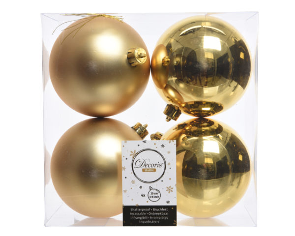 Palle di Natale oro diametro 10 cm per decorazione albero natalizio Kaemingk - DeMatteis.it
