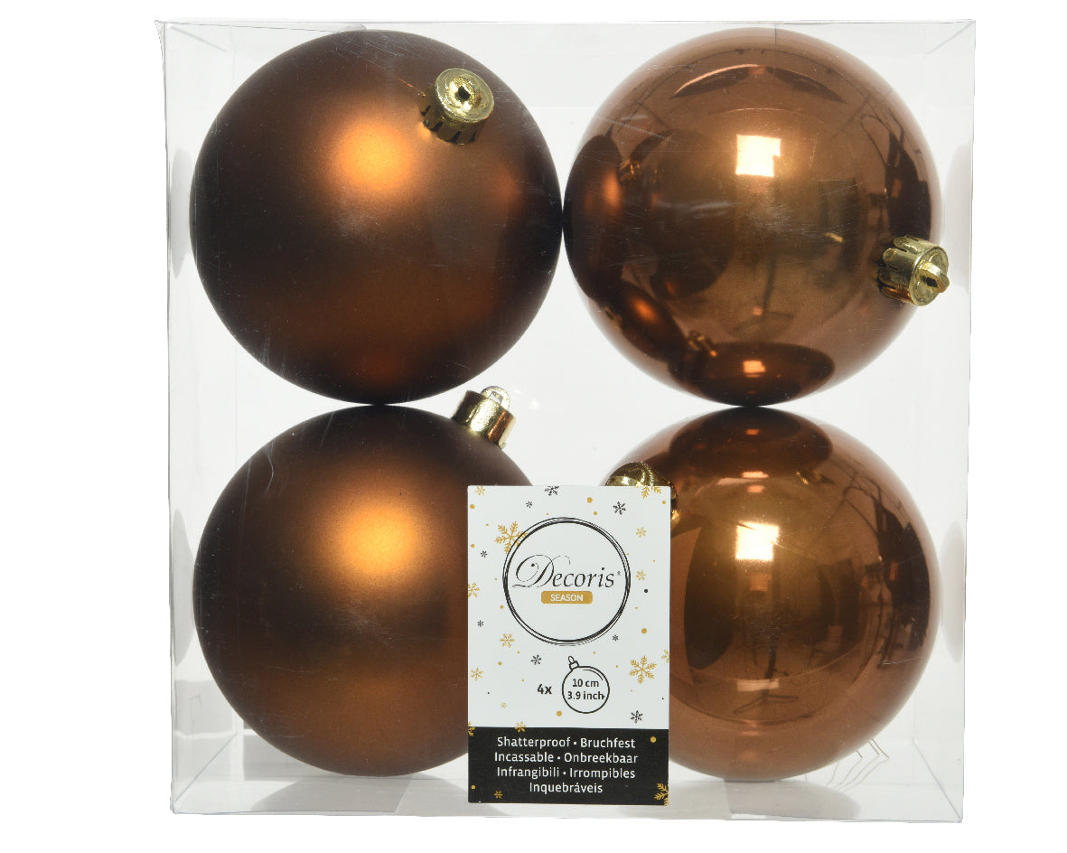 Box 4 Palle di Natale cinnamon diametro 10 cm decorazioni natalizie infrangibili - DeMatteis.it
