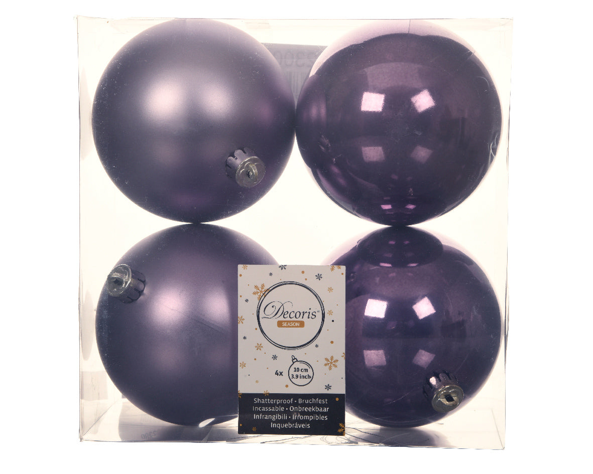 Box 4 Palle Di Natale Heather diametro 10 cm per decorazioni natalizie infrangibili - DeMatteis.it