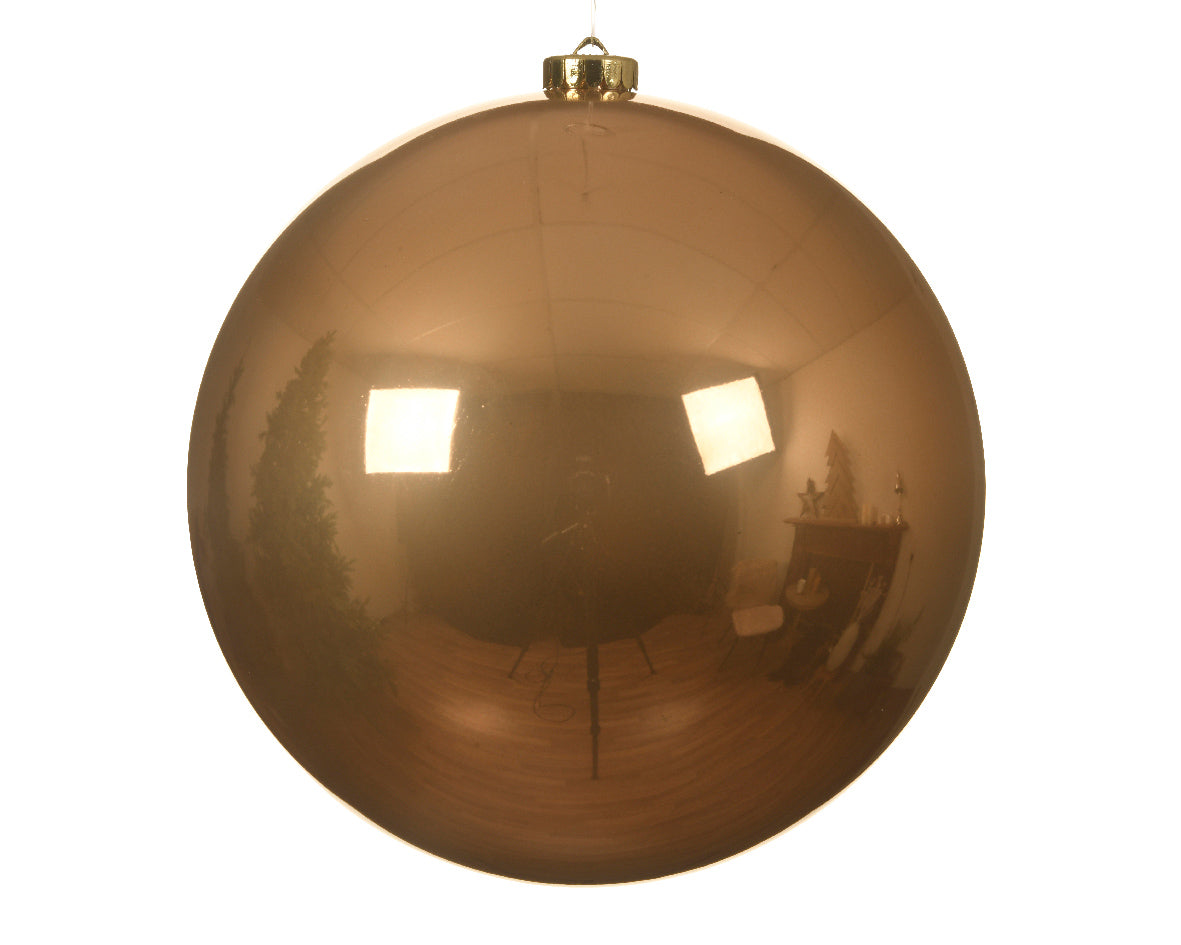 Palla di Natale diametro 14 cm Butterscotch per decorazioni natalizie con attacco metallico - DeMatteis.it