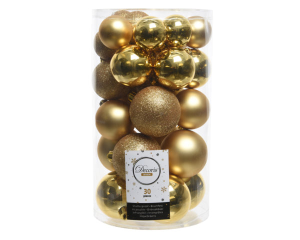 Palline Albero Di Natale Oro Kaemingk set 30 pezzi per addobbi natalizi - DeMatteis.it