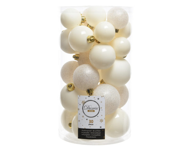 Palline Albero Di Natale Bianco Lana Kaemingk set 30 pezzi decorazioni natalizie per addobbi - DeMatteis.it