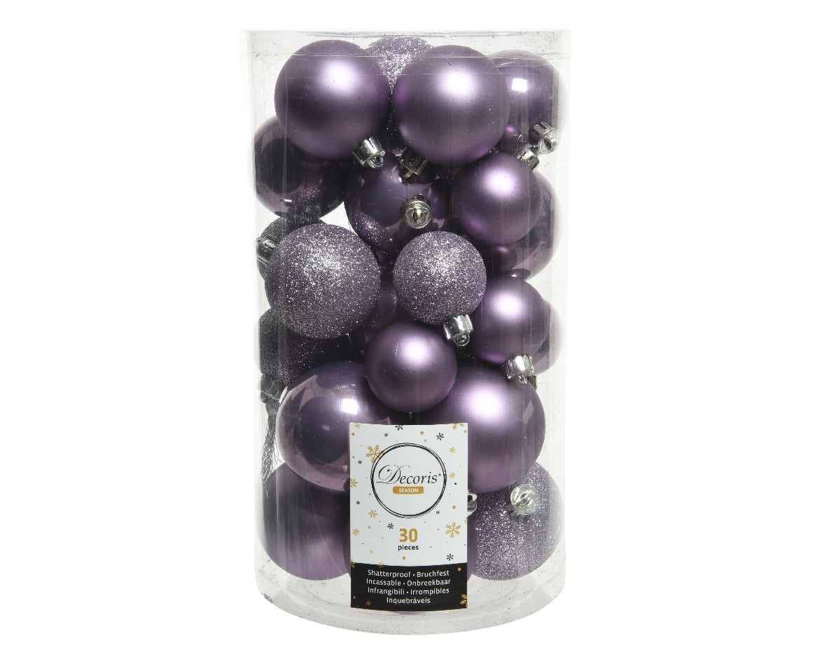 Box 30 Palline di Natale Decoris diametro 6 cm per addobbi natalizi confezione trasparente - DeMatteis.it