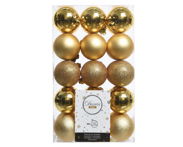 Palline di Natale oro 6 cm per decorazioni natalizie e addobbi albero di Natale - DeMatteis.it