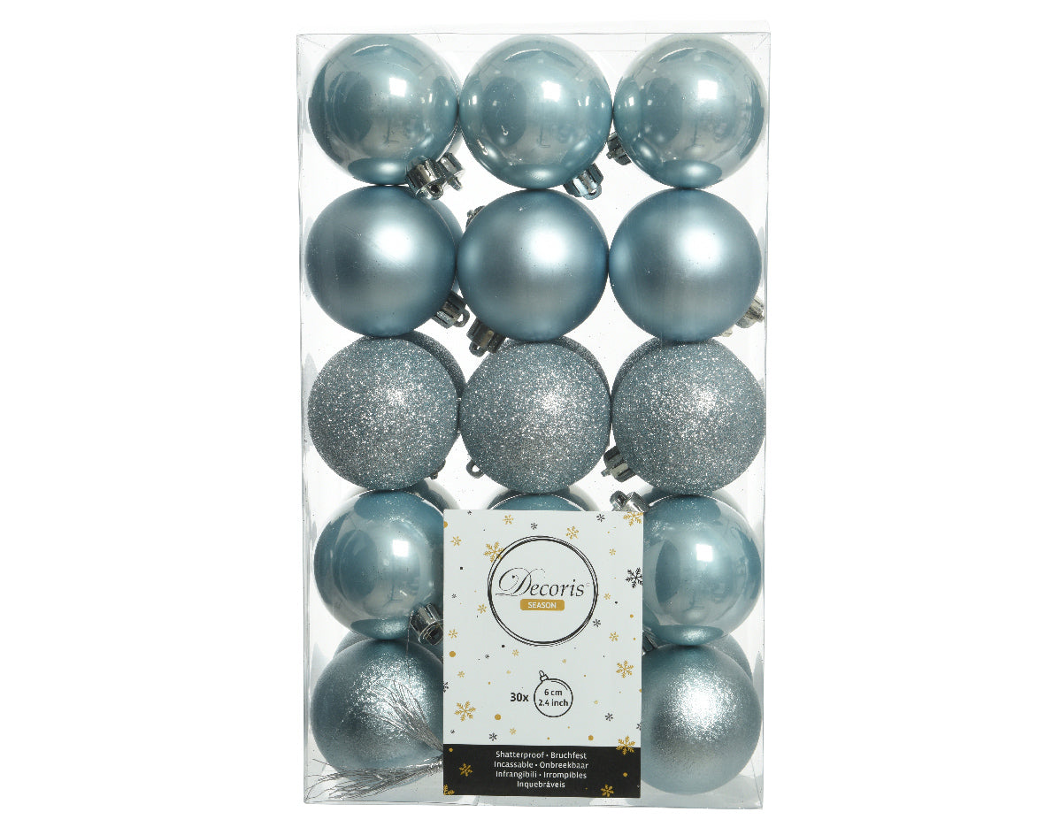 Box 30 Palline Di Natale Decoris diametro 6 cm per addobbi natalizi infrangibili - DeMatteis.it