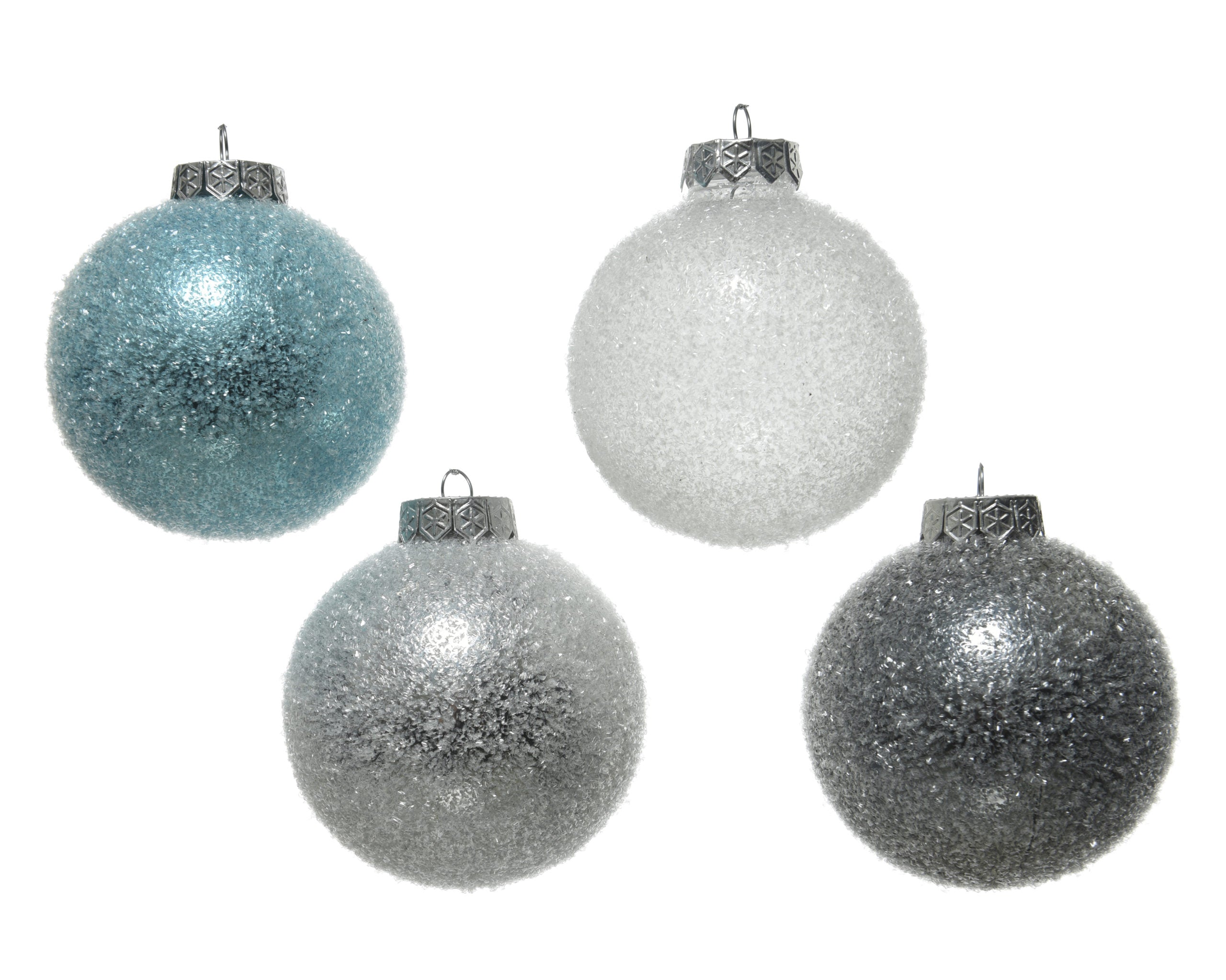 Palla di Natale diametro 8 cm con finitura glitterata per decorazione albero natalizio - DeMatteis.it