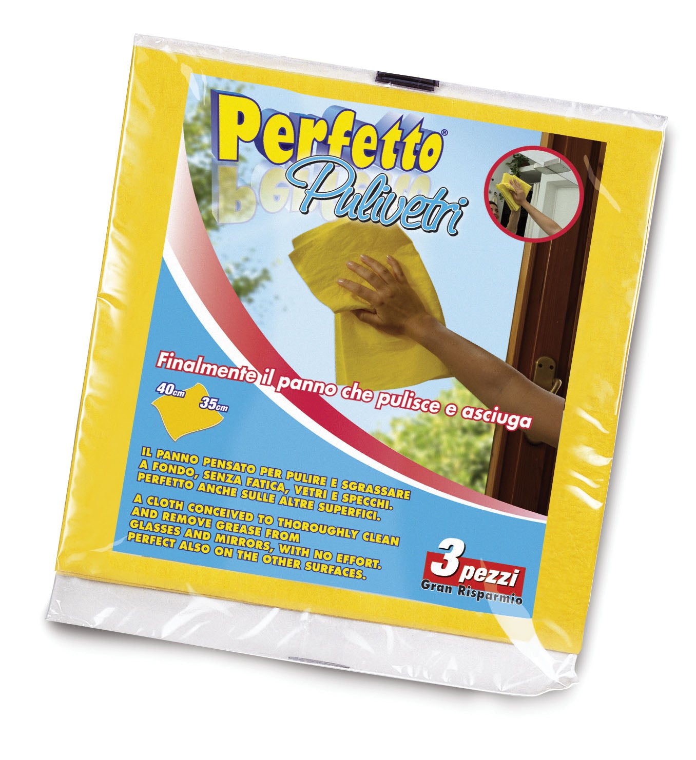 Panno Il Pulivetri 3 Pezzi 40X35 Cm