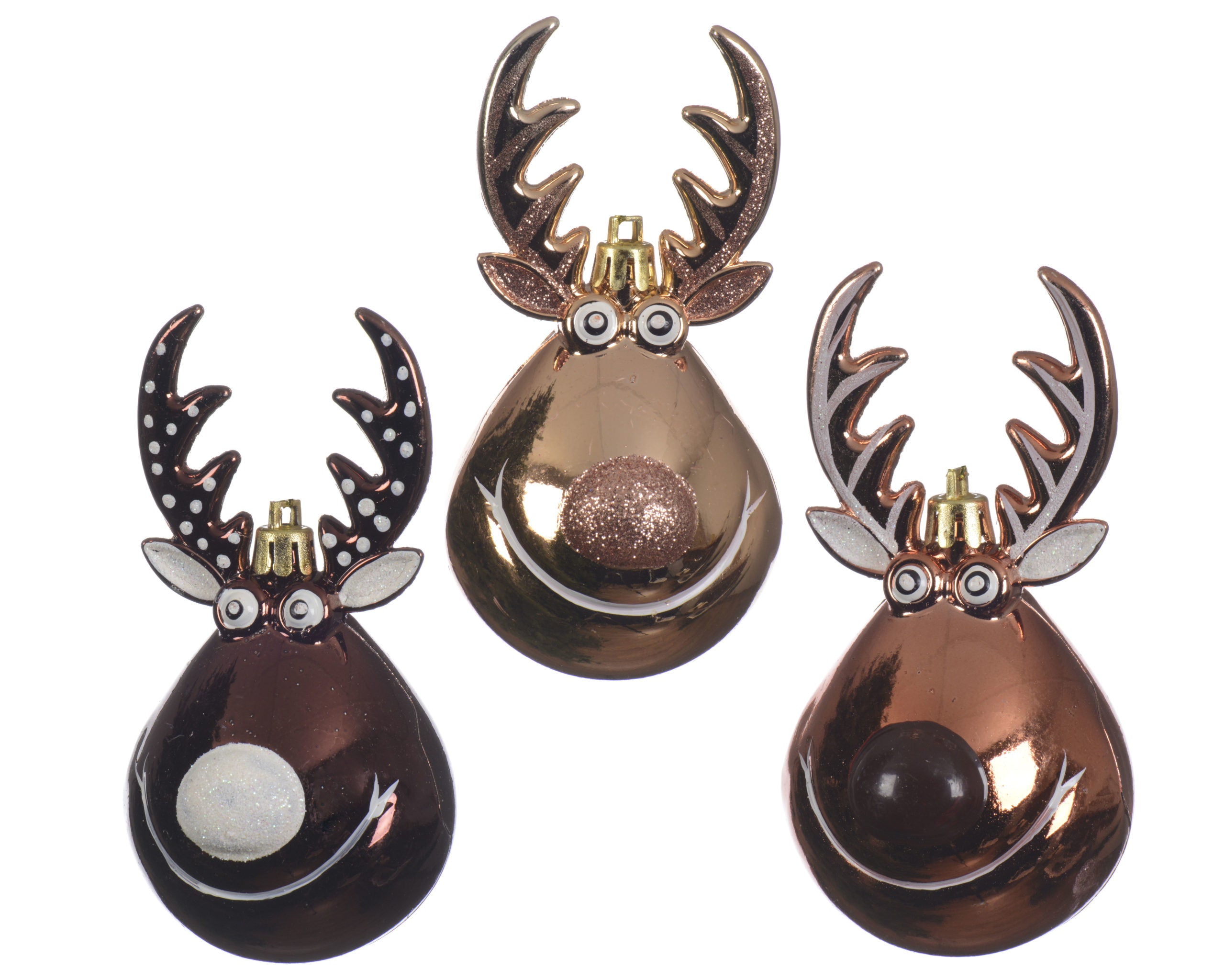 Palla di Natale testa renna diametro 11,5 cm decorazione natalizia per albero - DeMatteis.it