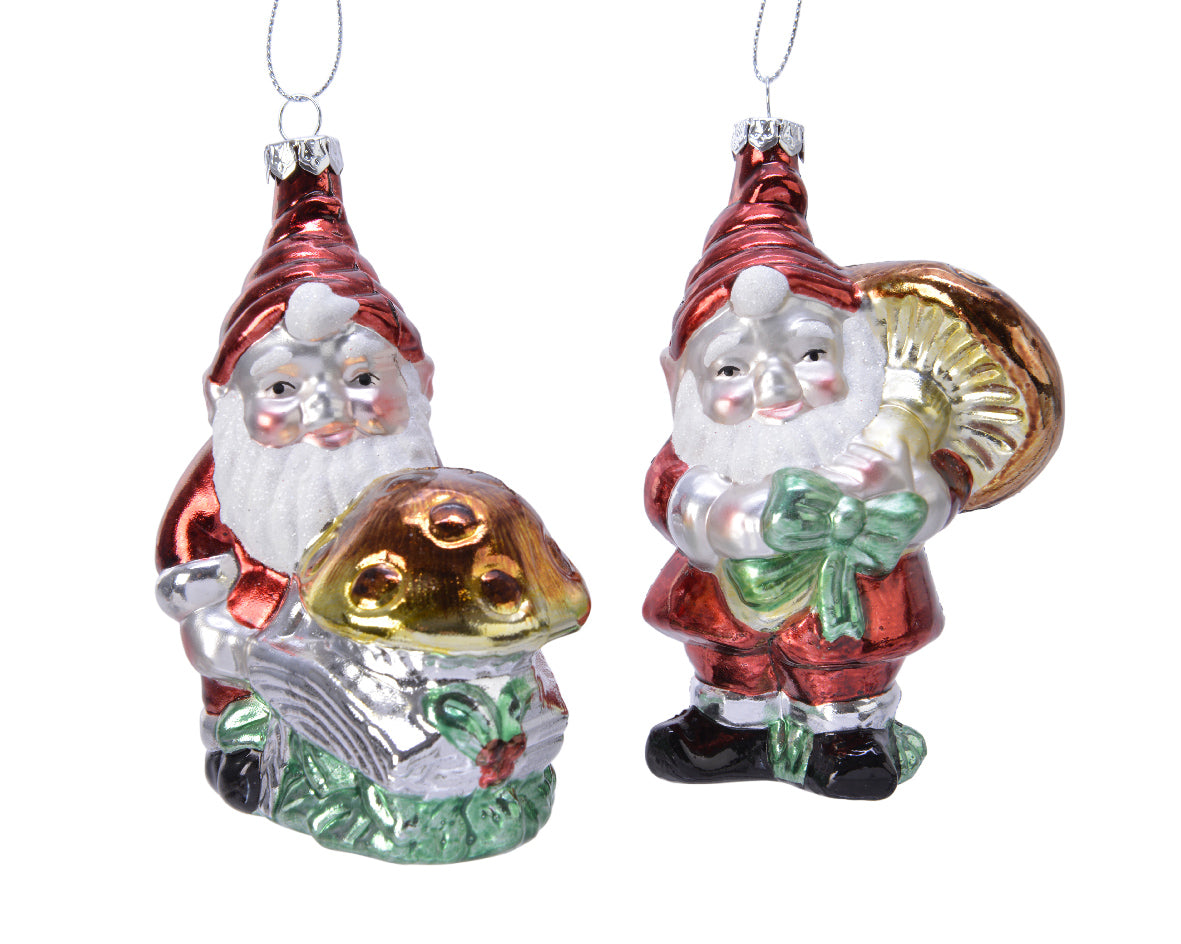 Pendente Vetro Babbo Natale Multicolor 13 cm decorazione natalizia per albero di Natale - DeMatteis.it