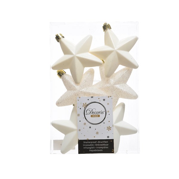 Box 6 Stelle Assortite 7,5 Cm Wool White