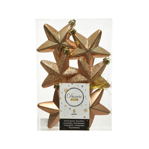 Box 6 stelle decorative assortite da 7,5 cm per addobbi natalizi in confezione da 6 pezzi - DeMatteis.it
