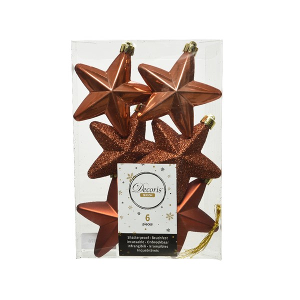 Box 6 Stelle Assortite decorazioni natalizie da 7,5 cm Terra Brown per addobbi natalizi - DeMatteis.it
