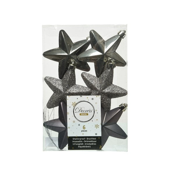 Box 6 stelle assortite decorative da 7,5 cm per addobbi natalizi in confezione da 6 pezzi - DeMatteis.it