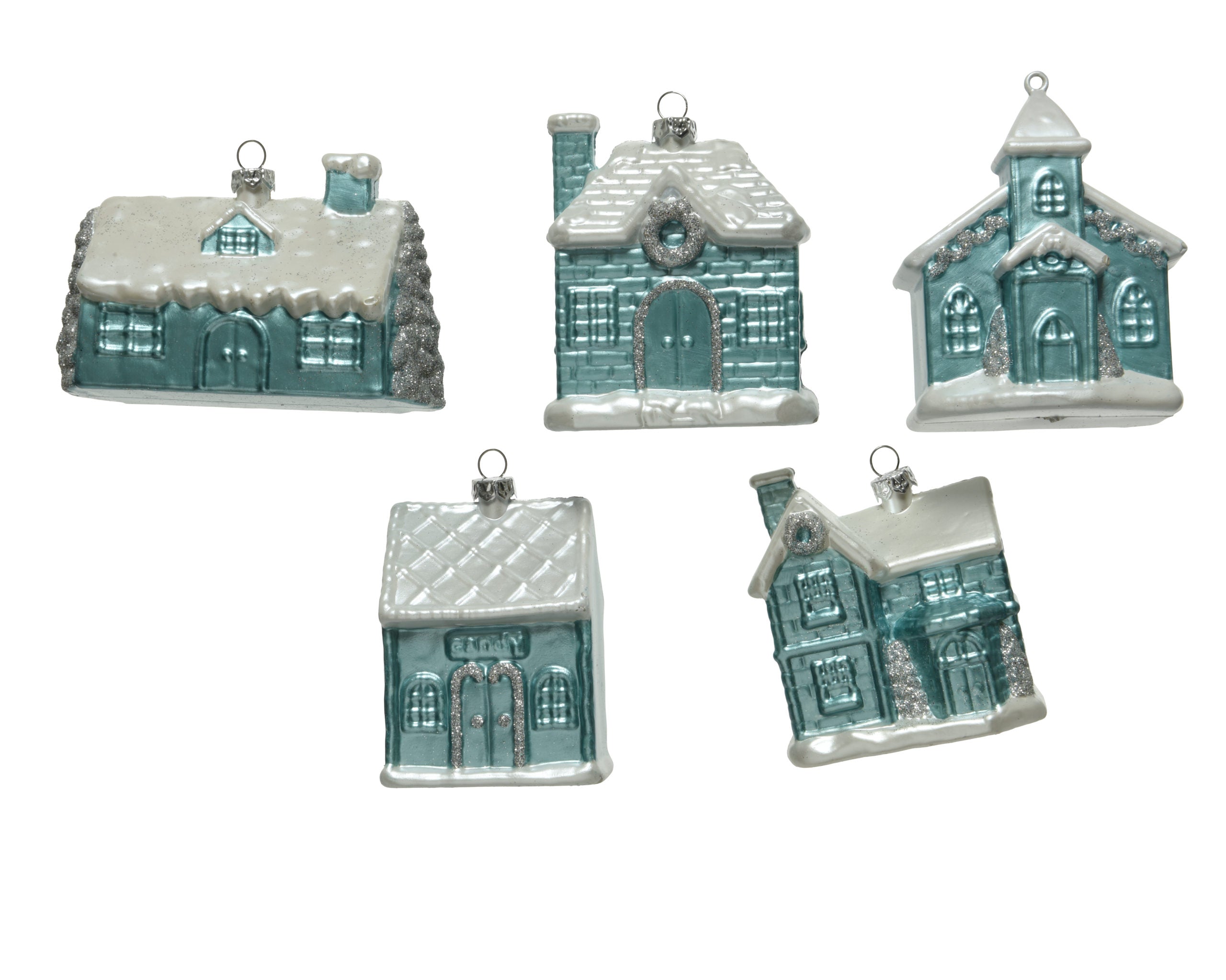 Casetta Tiffany da appendere decorativa natalizia 8 cm ornamento per albero di Natale - DeMatteis.it