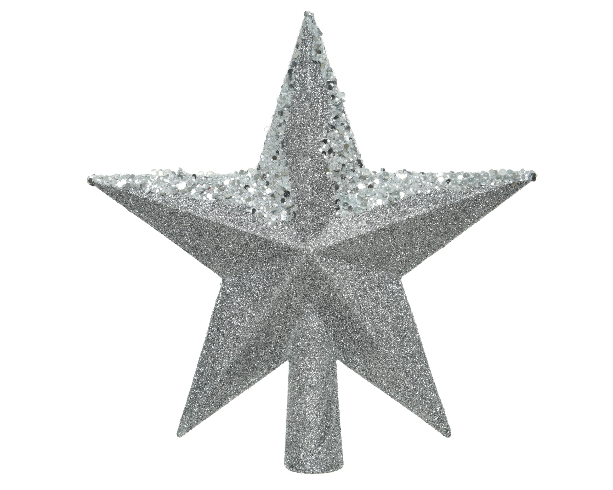 Puntale stella per albero di Natale argento decorativo 19x20 cm - DeMatteis.it