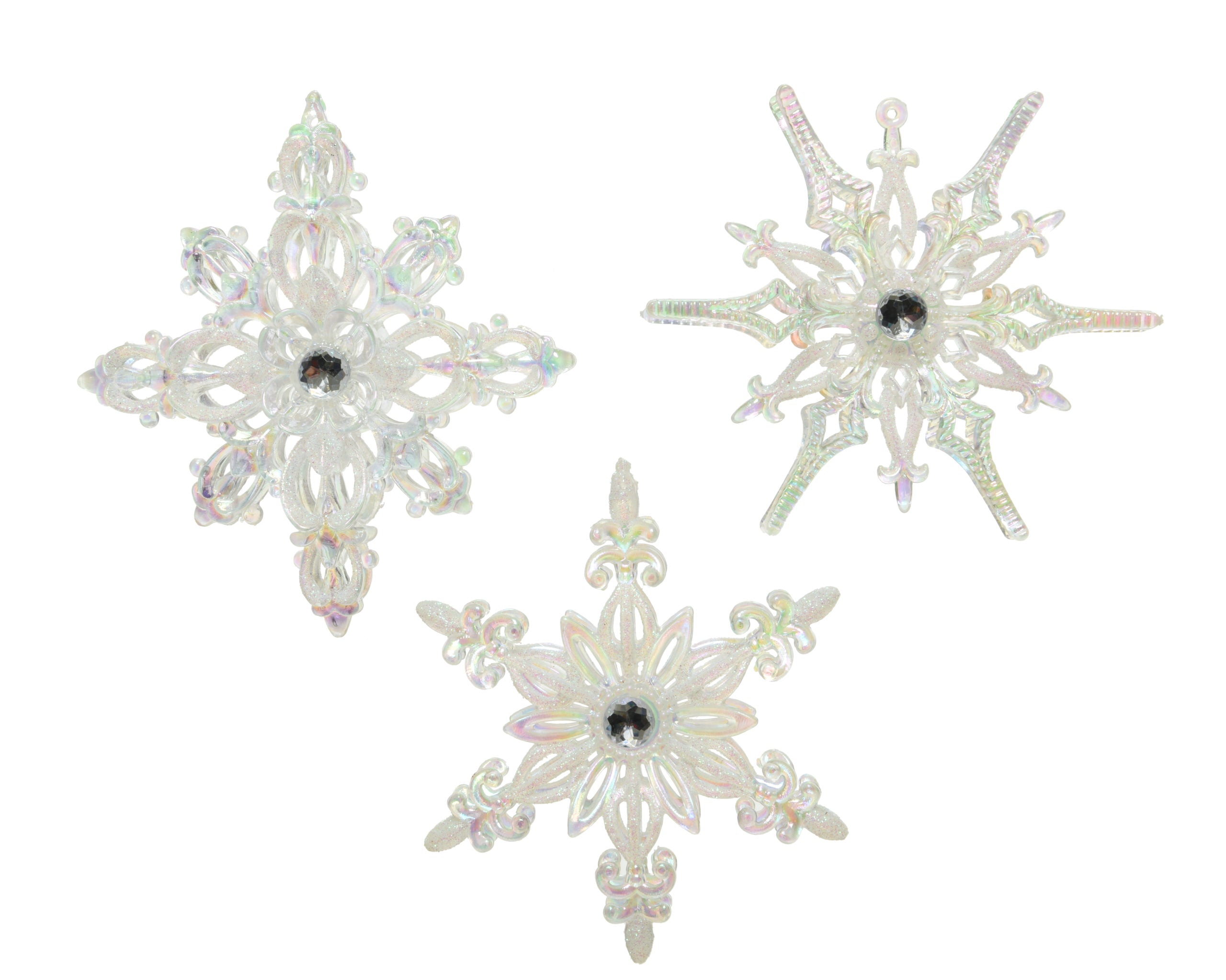 Fiocco Di Neve Bianco decorativo diametro 13 cm per addobbi natalizi - DeMatteis.it