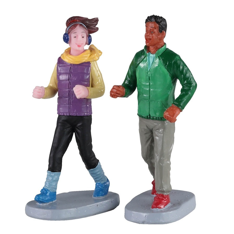 Autumn Jog Set Of2 Lemax figurine decorative per villaggio natalizio set di 2 personaggi jogger - DeMatteis.it