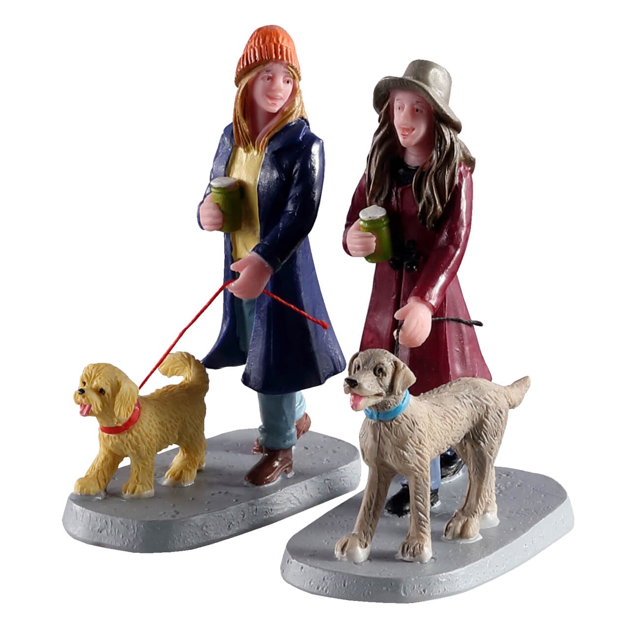 Multi Tasking Set Of2 Lemax figurine decorative per villaggi natalizi con personaggi e cani - DeMatteis.it