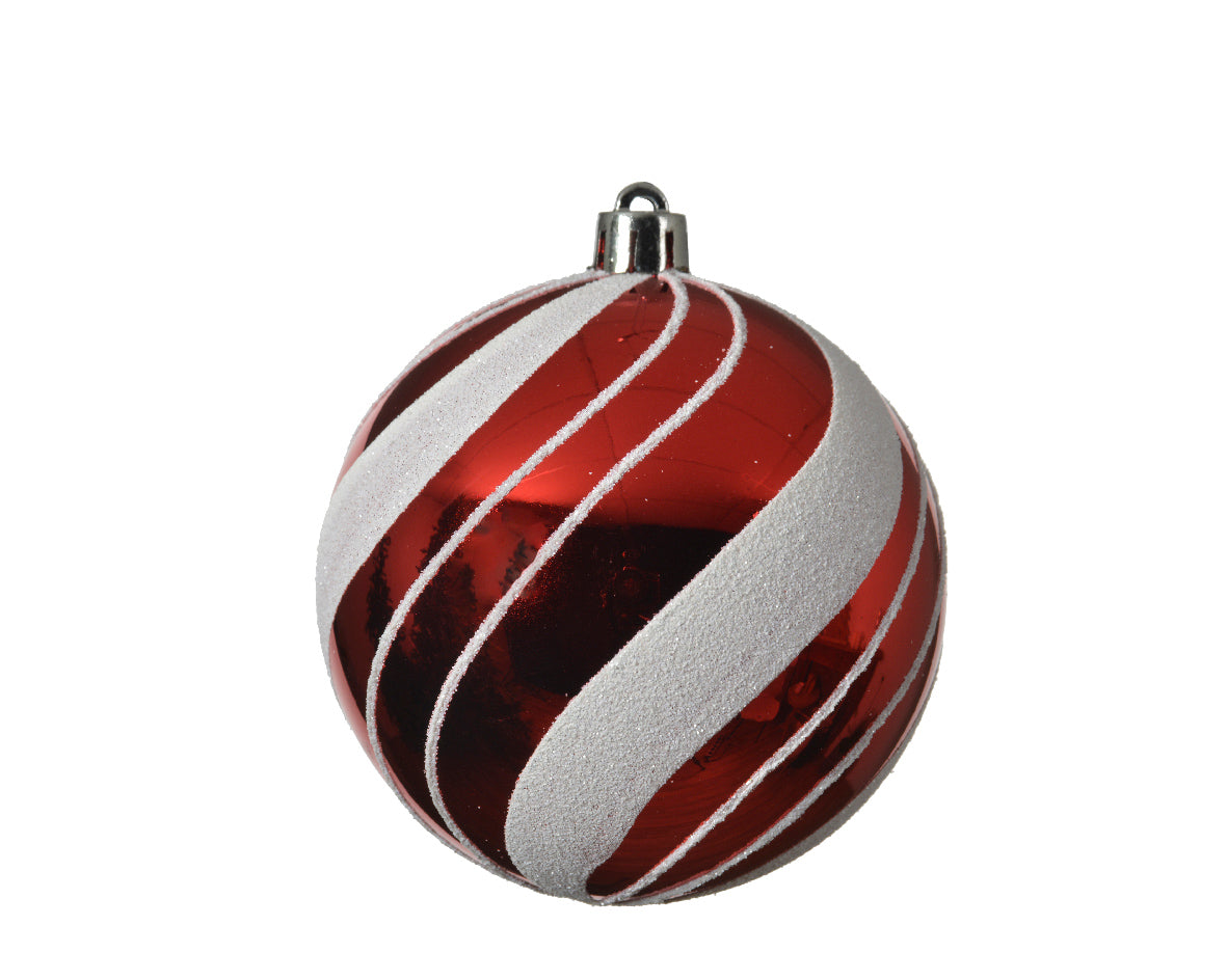 Palla di Natale decorativa per addobbi natalizi diametro 8 cm con cappuccio argentato - DeMatteis.it