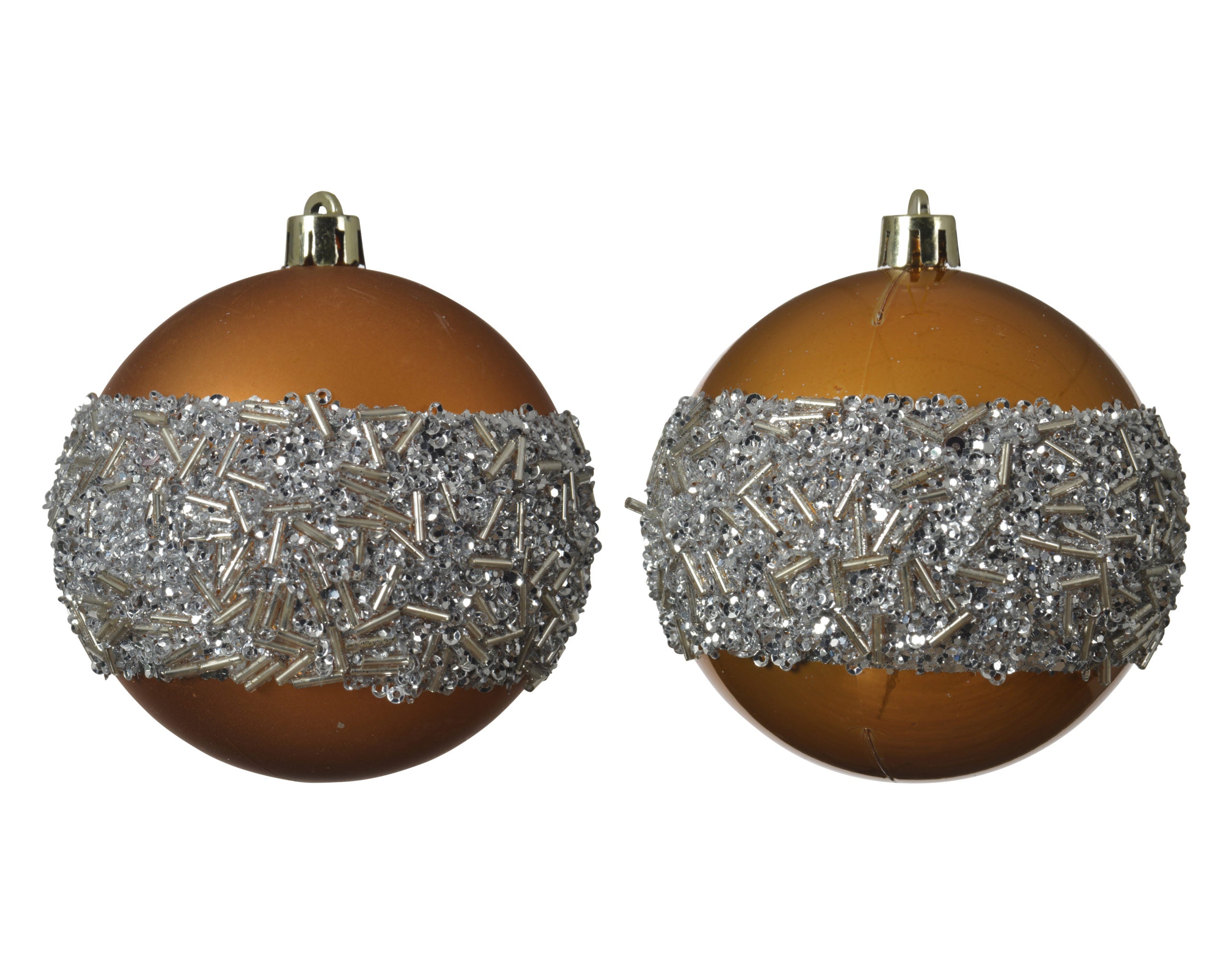 Palla Di Natale Ambra D 8 cm Decoro Silver per addobbi natalizi con decorazioni argento - DeMatteis.it