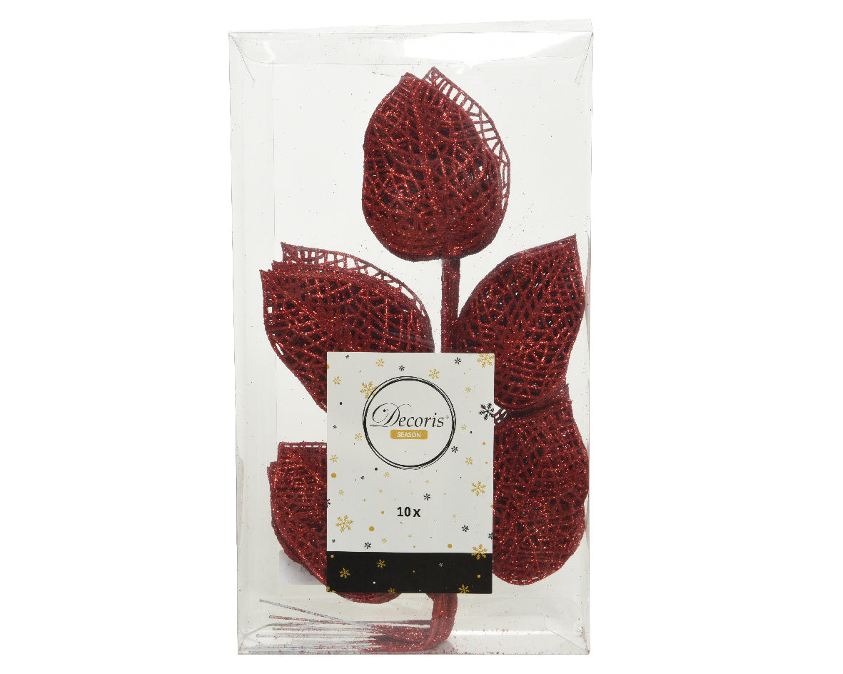 Box 10 rami con foglie decorativi natalizi 16x36 cm per addobbi e allestimenti - DeMatteis.it