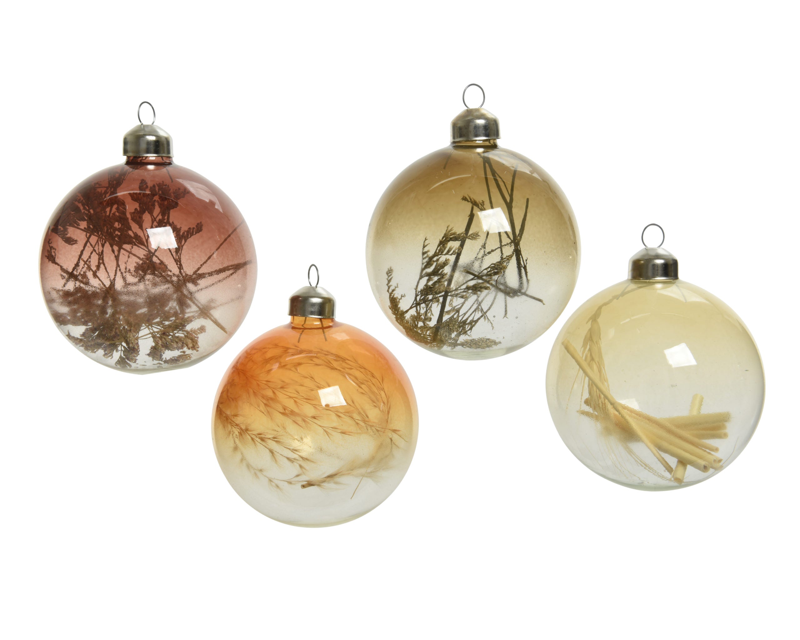 Palla di Natale diametro 8 cm con rami interni decorativi per addobbi natalizi - DeMatteis.it