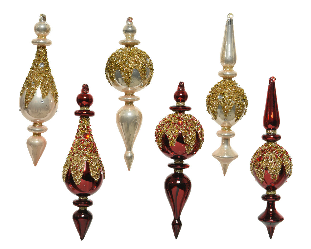 Ornamento Natalizio in vetro per decorazione albero di Natale diametro 8 cm altezza 26 cm - DeMatteis.it